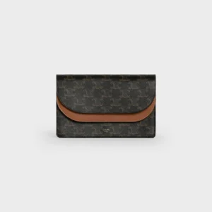 Wallet on strap in Triomphe Canvas and Smooth Lambskin