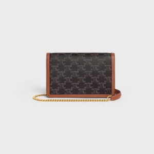 WALLET ON CHAIN MARGO in TRIOMPHE CANVAS and calfskin