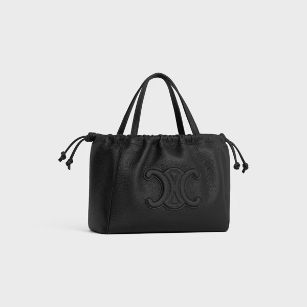 SMALL CABAS DRAWSTRING CUIR TRIOMPHE in Grained calfskin