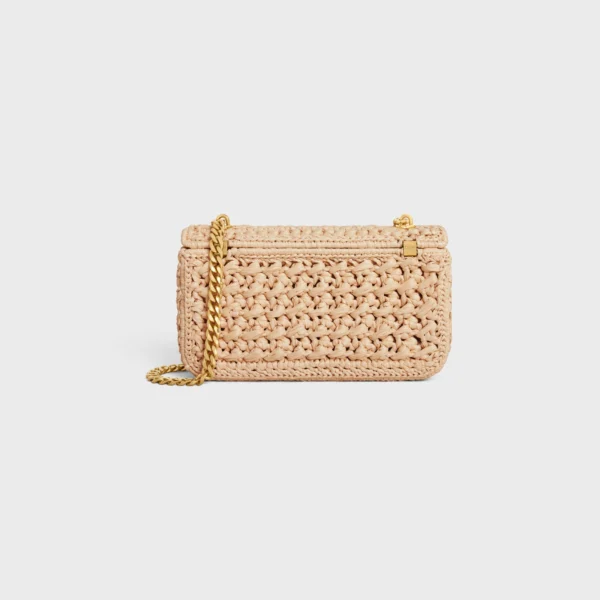 CHAIN SHOULDER BAG CLAUDE in RAFFIA EFFECT TEXTILE