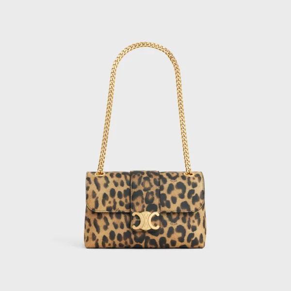 TEEN CELINE VICTOIRE BAG in CELINE CANVAS WITH LEOPARD PRINT