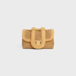 TEEN CELINE VICTOIRE BAG in SUEDE CALFSKIN AND SHEARLING