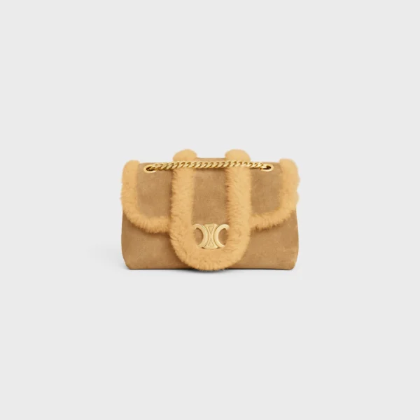 TEEN CELINE VICTOIRE BAG in SUEDE CALFSKIN AND SHEARLING