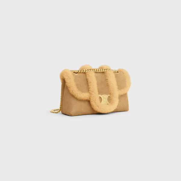 TEEN CELINE VICTOIRE BAG in SUEDE CALFSKIN AND SHEARLING