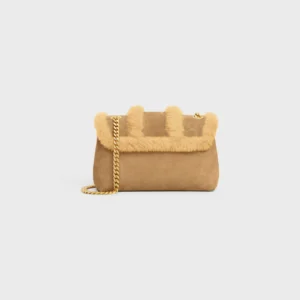 TEEN CELINE VICTOIRE BAG in SUEDE CALFSKIN AND SHEARLING