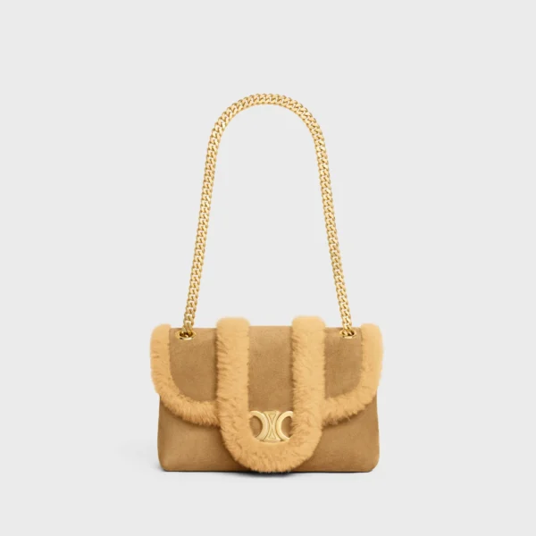 TEEN CELINE VICTOIRE BAG in SUEDE CALFSKIN AND SHEARLING