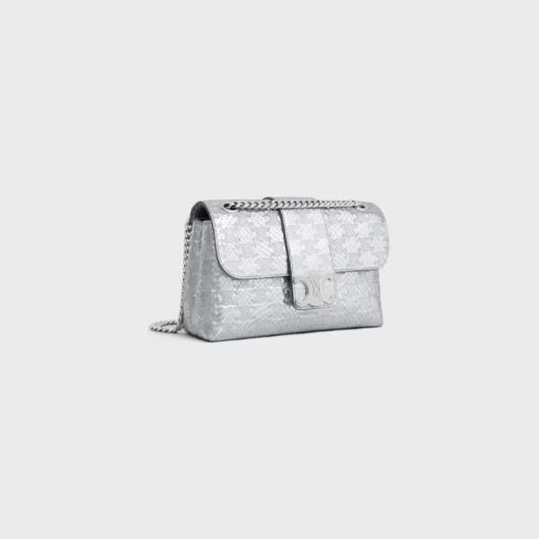 TEEN CELINE VICTOIRE BAG in PYTHON EFFECT CALFSKIN WITH TRIOMPHE ALL-OVER