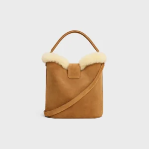 MEDIUM LOUISE BAG in SUEDE CALFSKIN AND SHEARLING