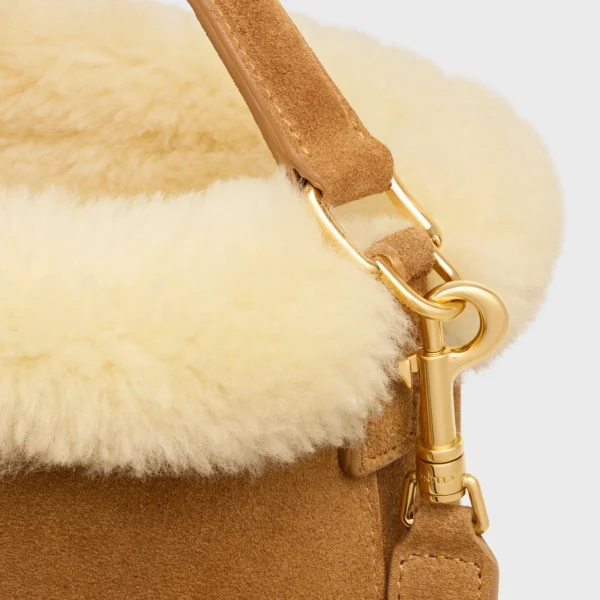 MEDIUM LOUISE BAG in SUEDE CALFSKIN AND SHEARLING