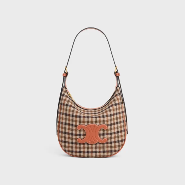 SMALL HELOÏSE BAG CUIR TRIOMPHE in TARTAN TEXTILE AND CALFSKIN