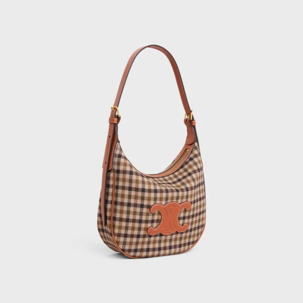 SMALL HELOÏSE BAG CUIR TRIOMPHE in TARTAN TEXTILE AND CALFSKIN