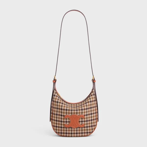 SMALL HELOÏSE BAG CUIR TRIOMPHE in TARTAN TEXTILE AND CALFSKIN