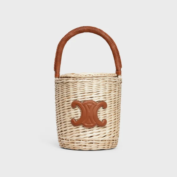 Basket in Wicker and calfskin