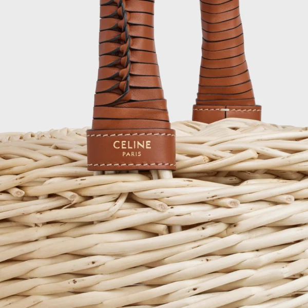 Basket in Wicker and calfskin