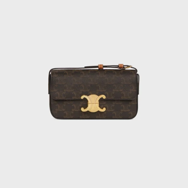 SHOULDER BAG CLAUDE in Triomphe canvas and calfskin