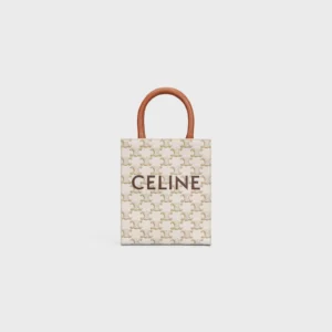 Mini Vertical Cabas in Triomphe Canvas and calfskin with Celine print