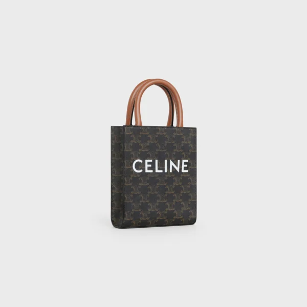 Mini Vertical Cabas in Triomphe Canvas and calfskin with Celine print